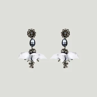 Grey Dew Drop Earrings
