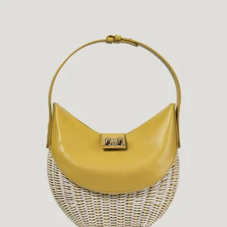 Mustard Laurelle Willow Wicker Bag